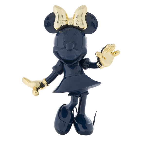 Minnie Lifesize Statue - Glossy blue & Chromed Gold